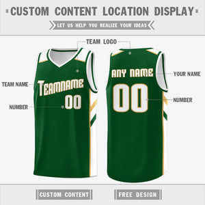 Custom Green White Classic Tops Fashion Sportwear Basketball Jersey