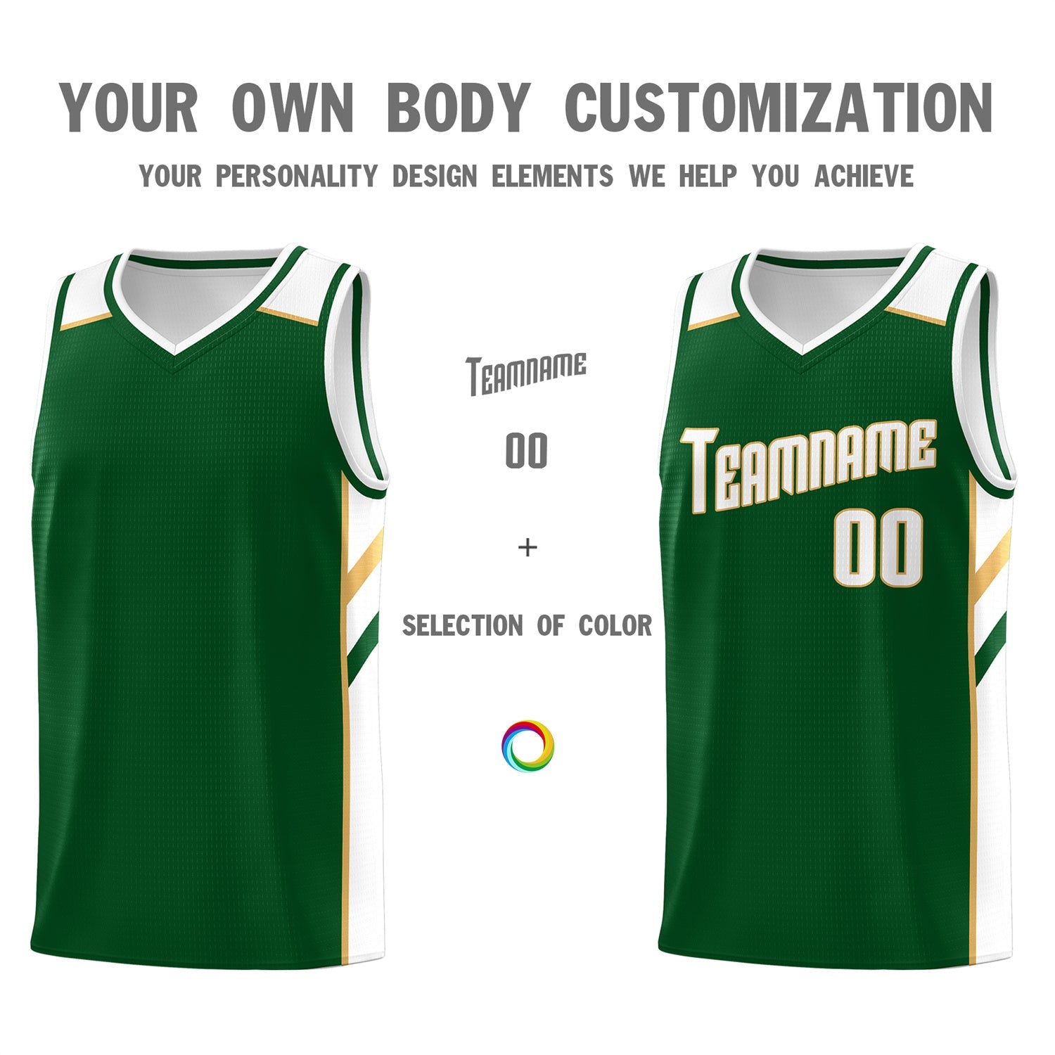 Custom Green White Classic Tops Fashion Sportwear Basketball Jersey