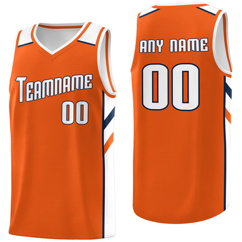 Custom Orange White Classic Tops Men/Boy Athletic Basketball Jersey