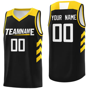 Custom Black White-Yellow Classic Tops Men Casual Basketball Jersey