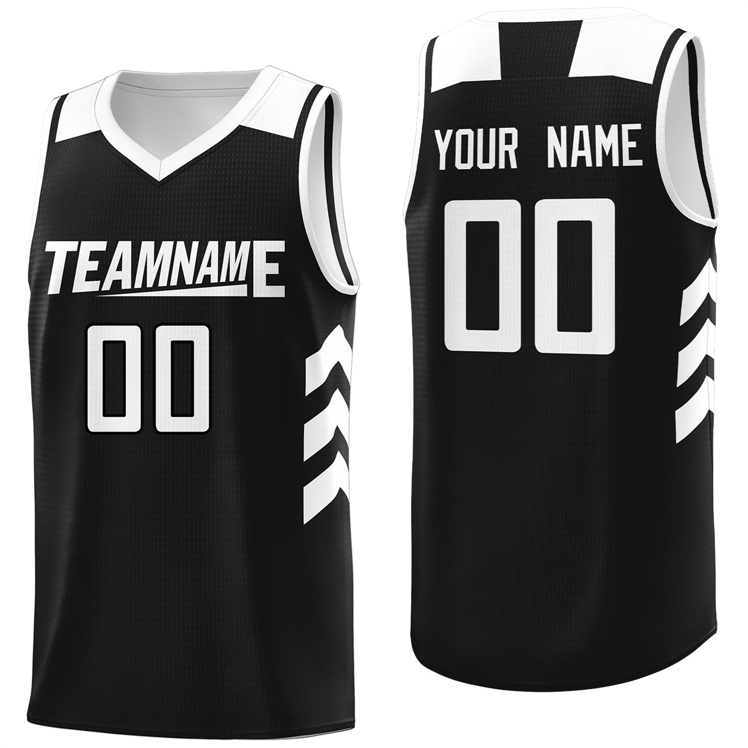 Custom Black White Classic Tops Mesh Sport Basketball Jersey