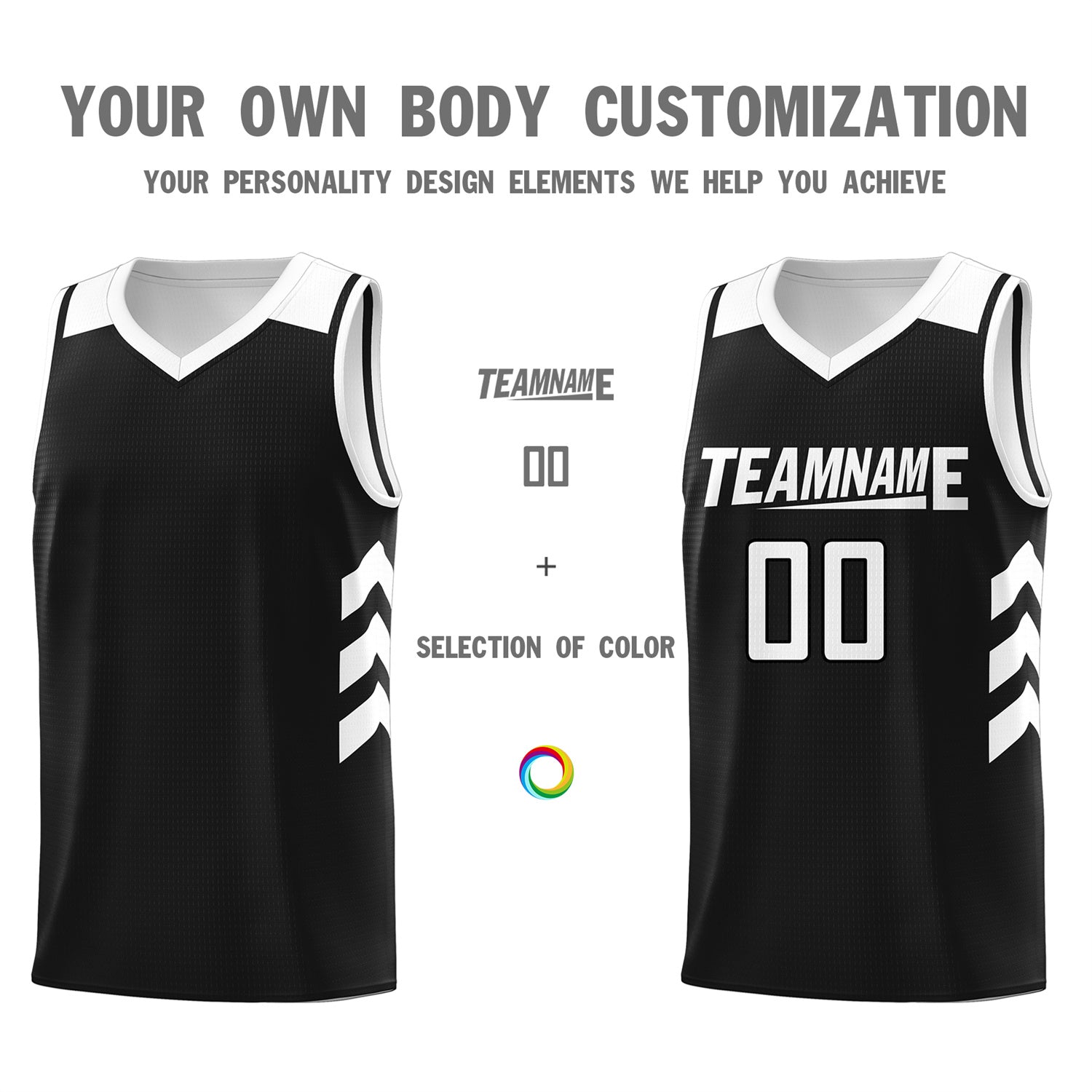 Custom Black White Classic Tops Mesh Sport Basketball Jersey