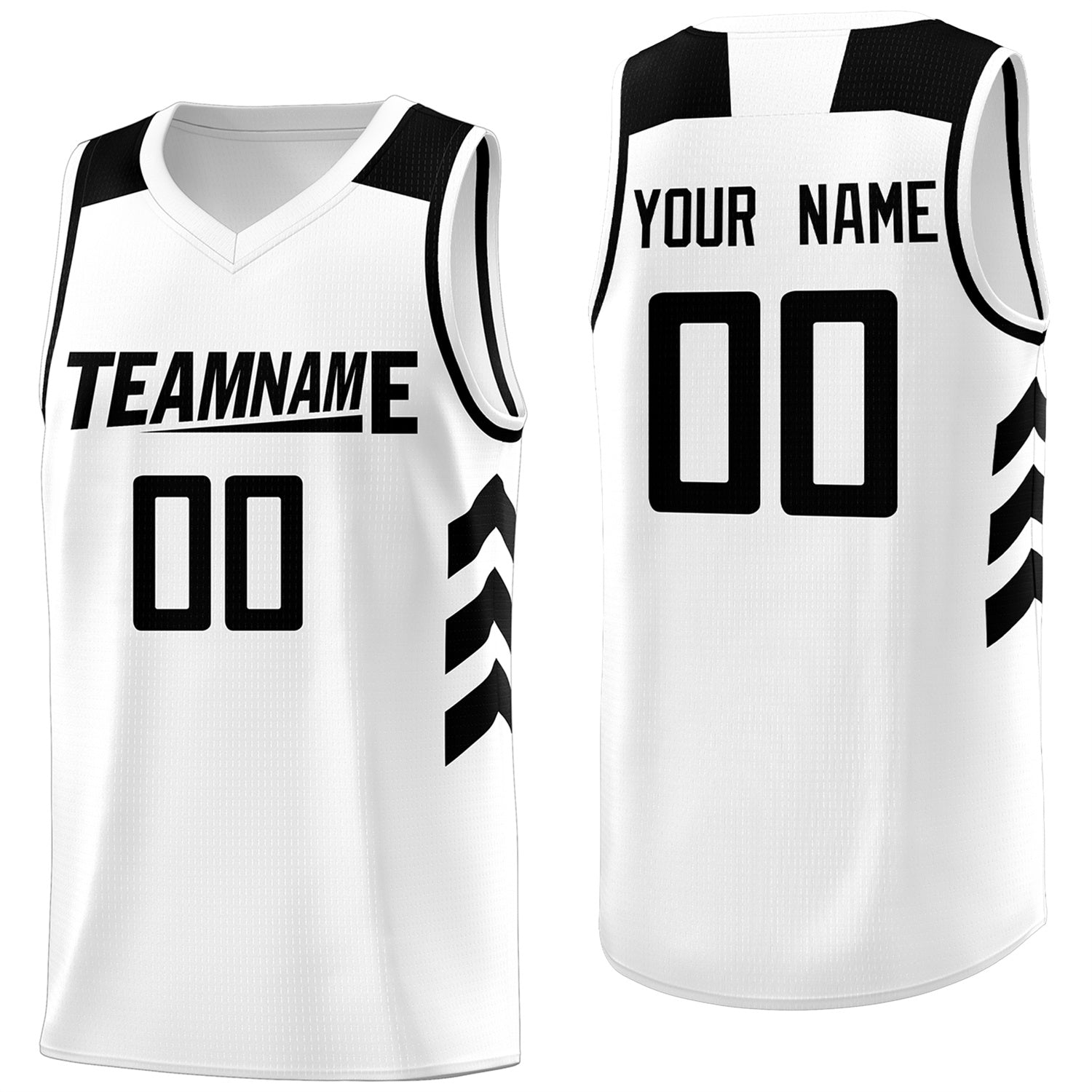 Custom White Black Classic Tops Men Casual Basketball Jersey