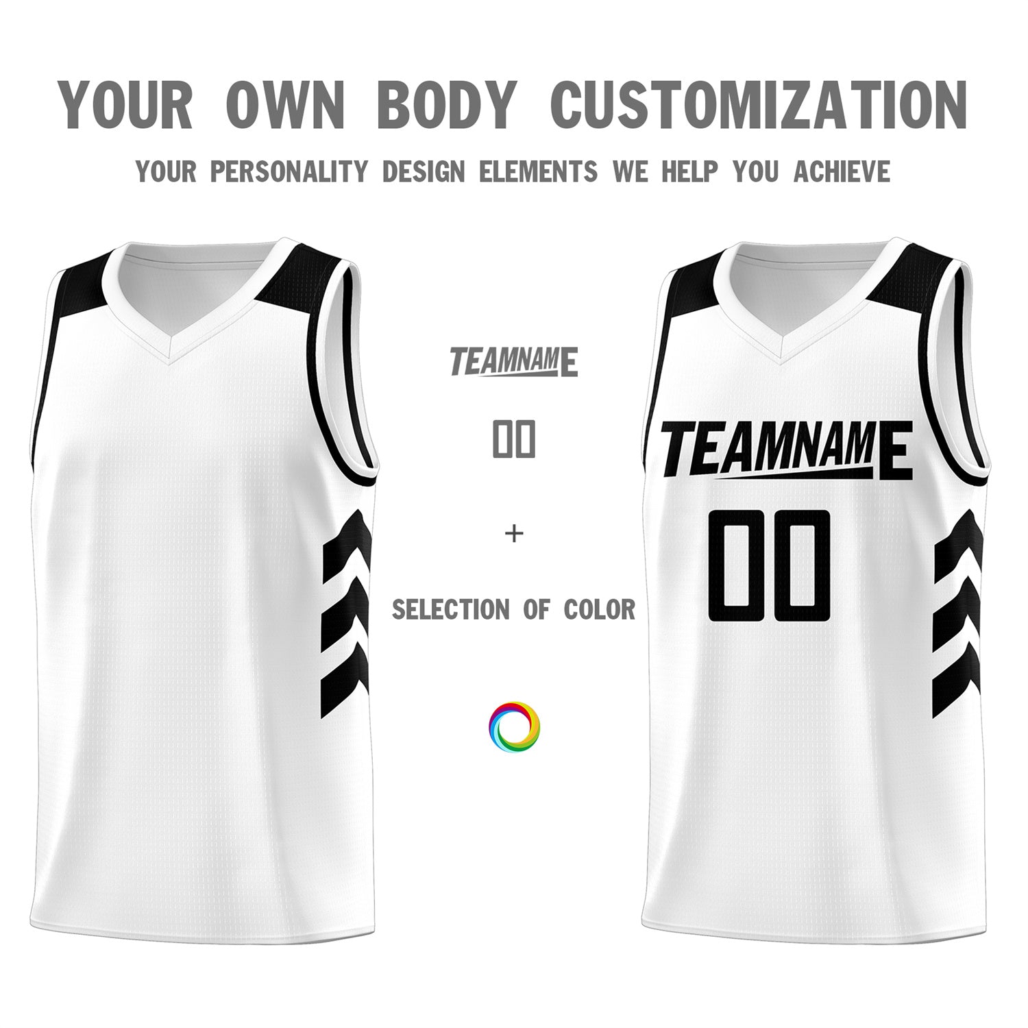 Custom White Black Classic Tops Men Casual Basketball Jersey