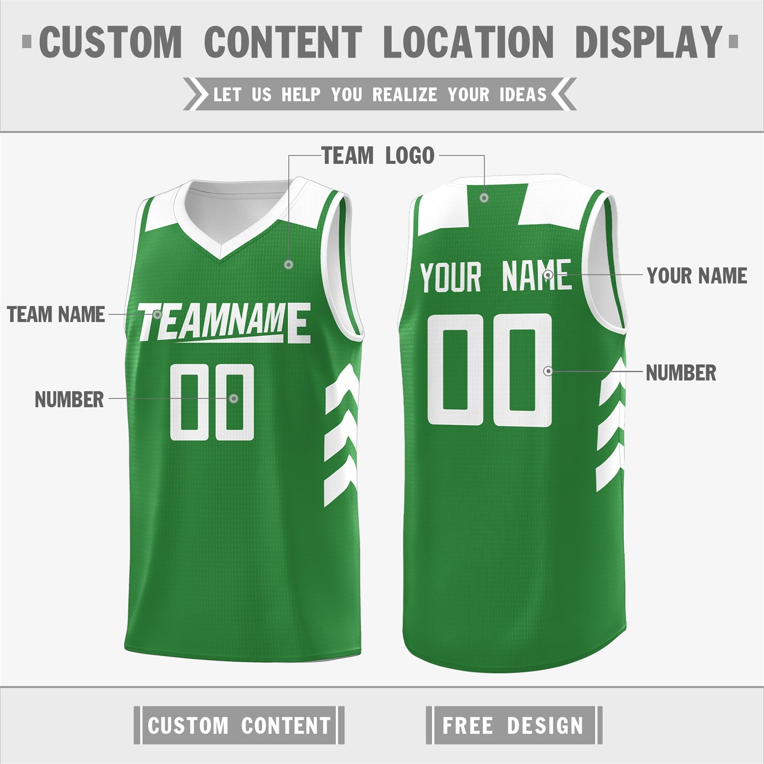 KXK Basketball Jersey Design Green and White - KXKSHOP