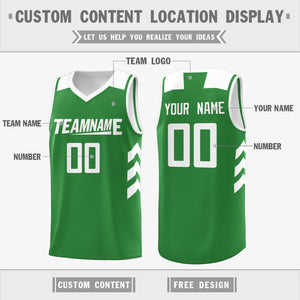 Custom Green White Classic Tops Mesh Sport Basketball Jersey