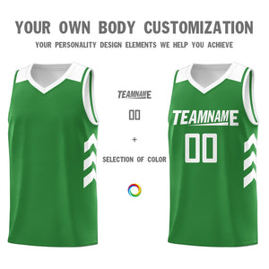 Custom Green White Classic Tops Mesh Sport Basketball Jersey