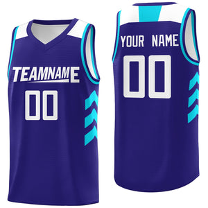 Custom Purple White-Blue Classic Tops Men Casual Basketball Jersey