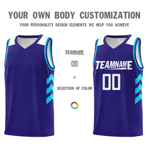 Custom Purple White-Blue Classic Tops Men Casual Basketball Jersey