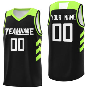 Custom Black White-Green Classic Tops Mesh Basketball Jersey