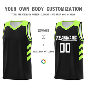 Custom Black White-Green Classic Tops Mesh Basketball Jersey