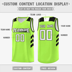 Custom Neon Green White-Black Classic Tops Mesh Sport Basketball Jersey