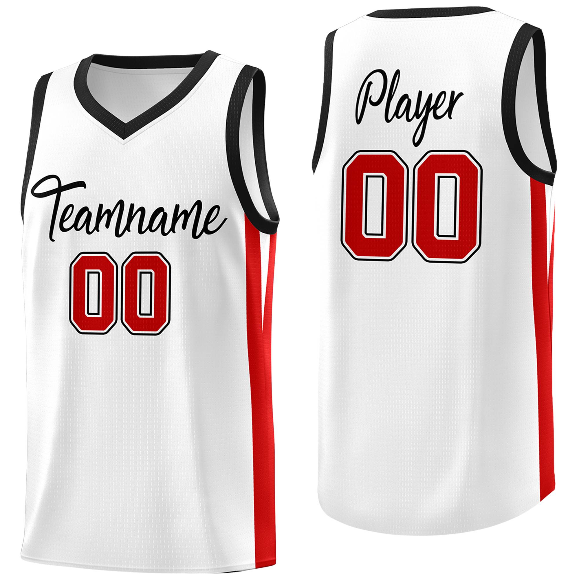 Custom White White Classic Tops Mesh Sport Basketball Jersey