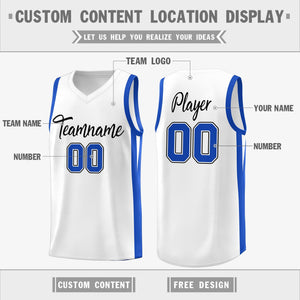 Custom White White Classic Tops Mesh Sport Basketball Jersey