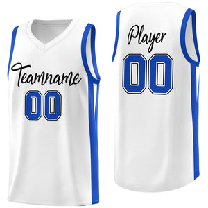 Custom White White Classic Tops Mesh Sport Basketball Jersey