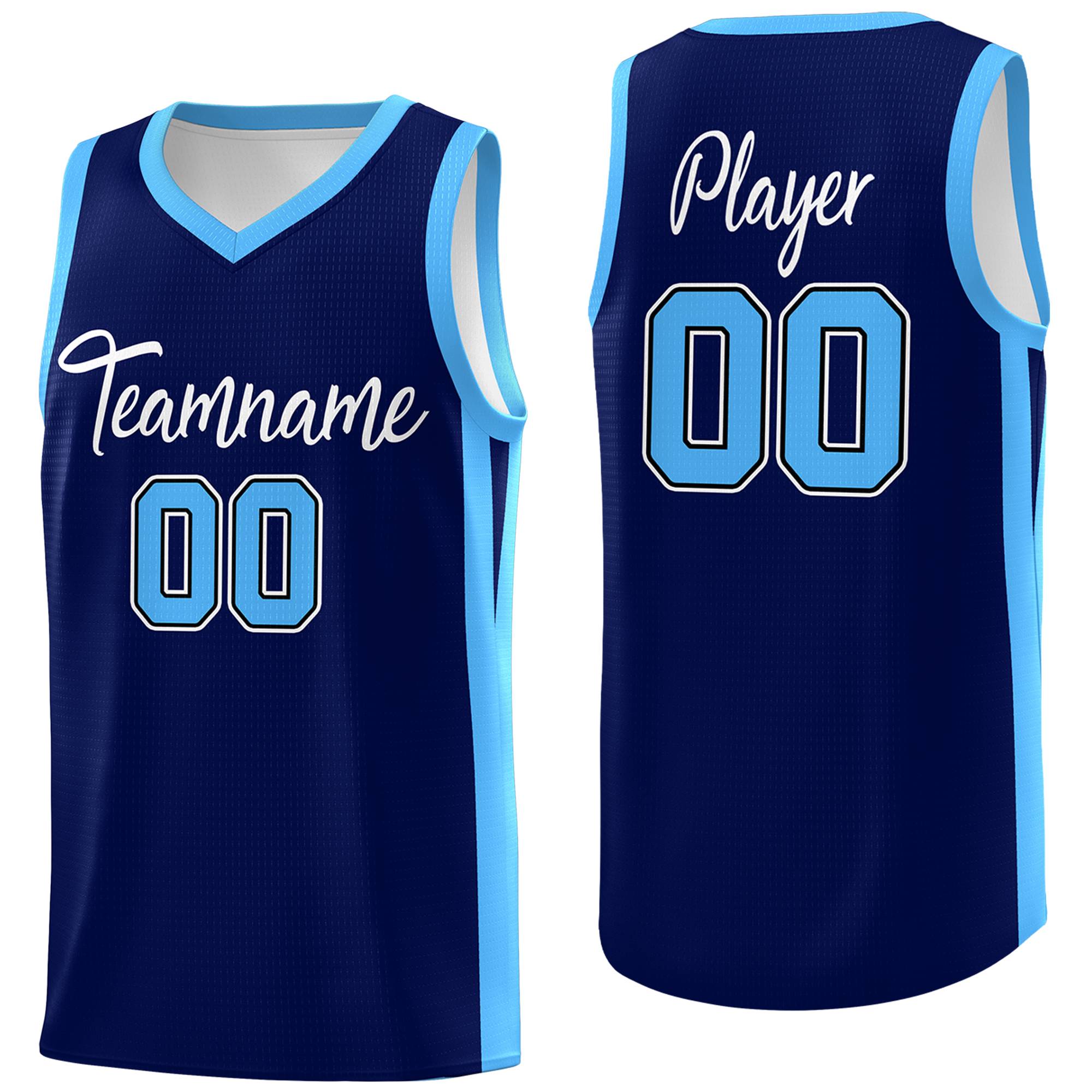 Custom Navy White Classic Tops Mesh Sport Basketball Jersey