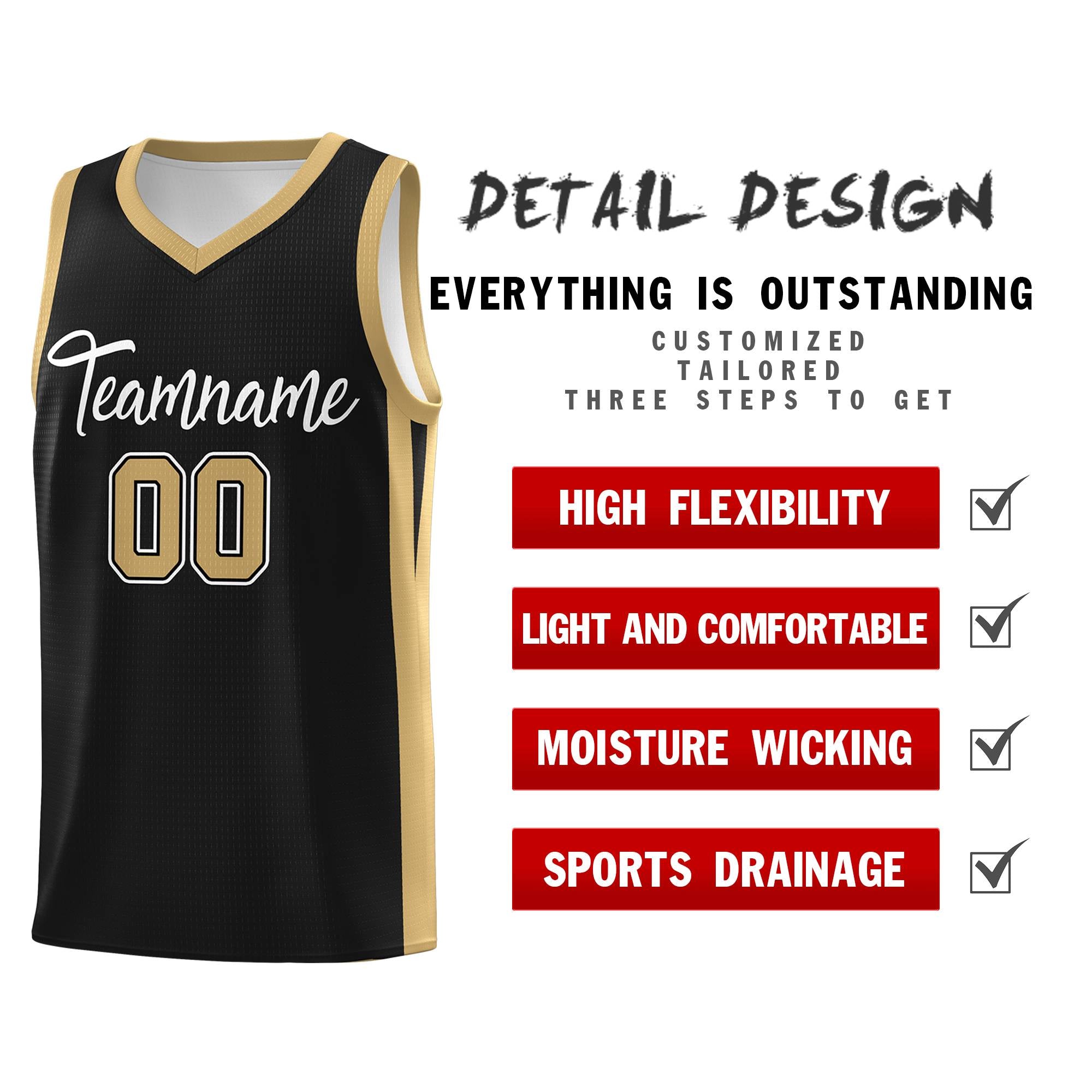 Custom Black White Classic Tops Mesh Sport Basketball Jersey