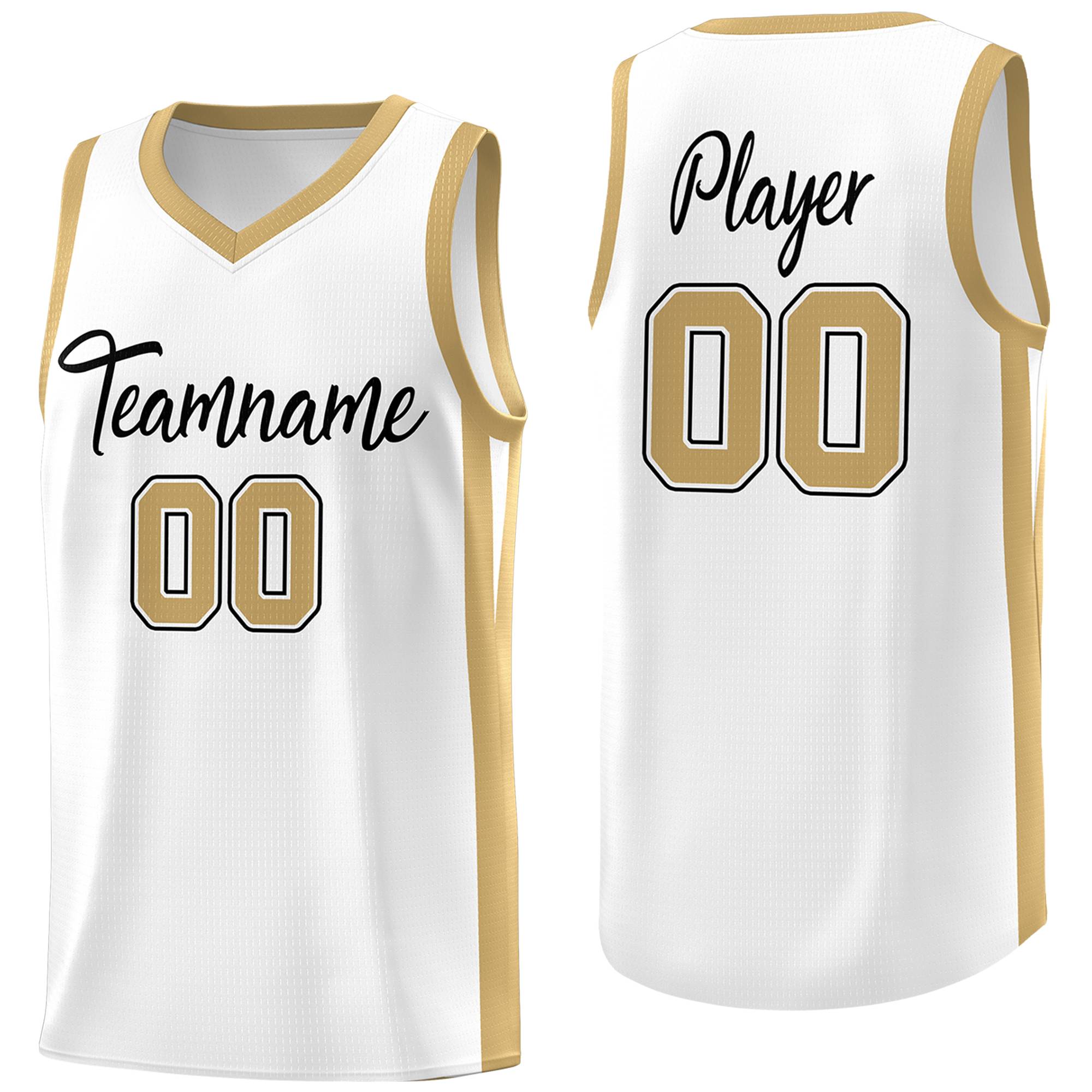 Custom White White Classic Tops Mesh Sport Basketball Jersey