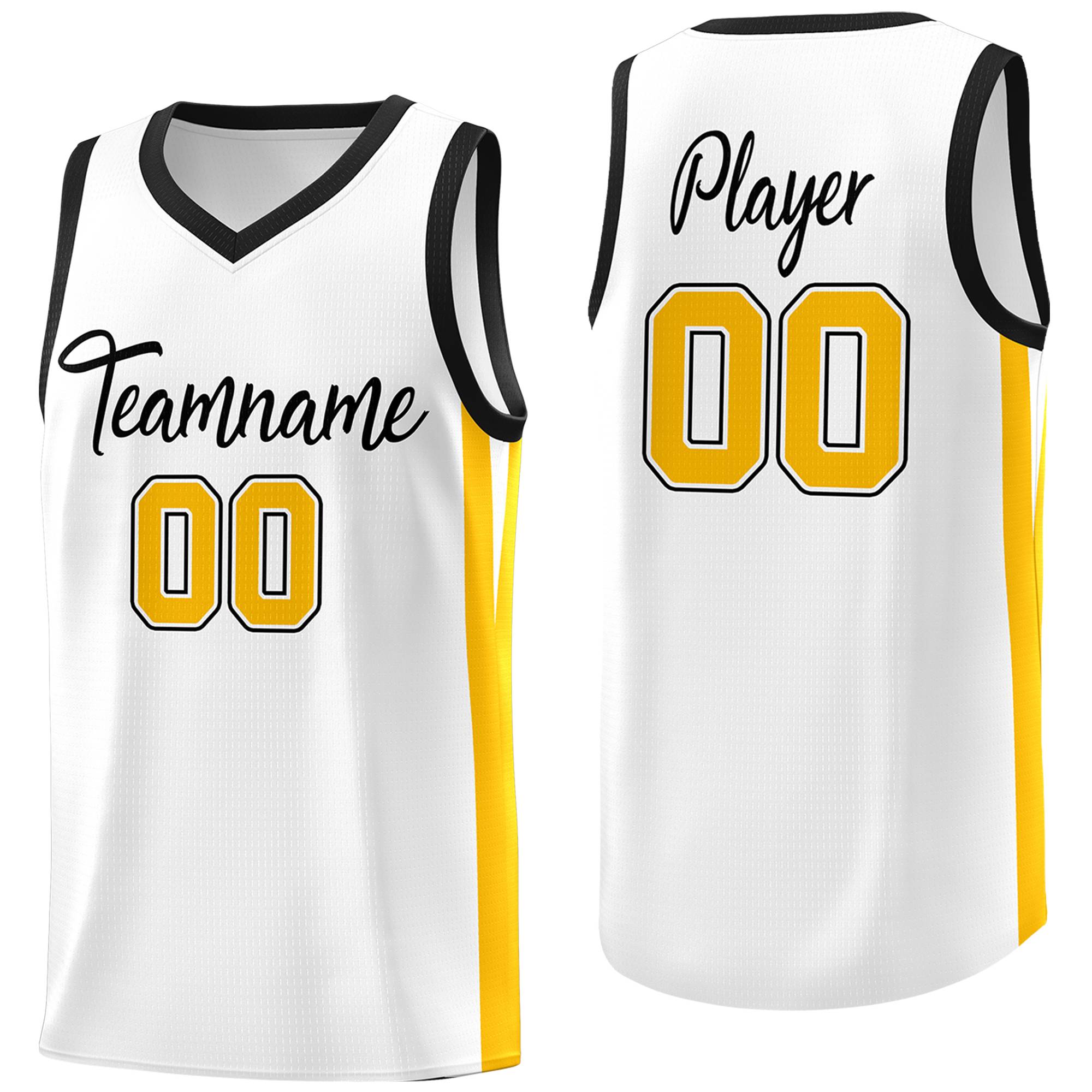 Custom White White Classic Tops Mesh Sport Basketball Jersey