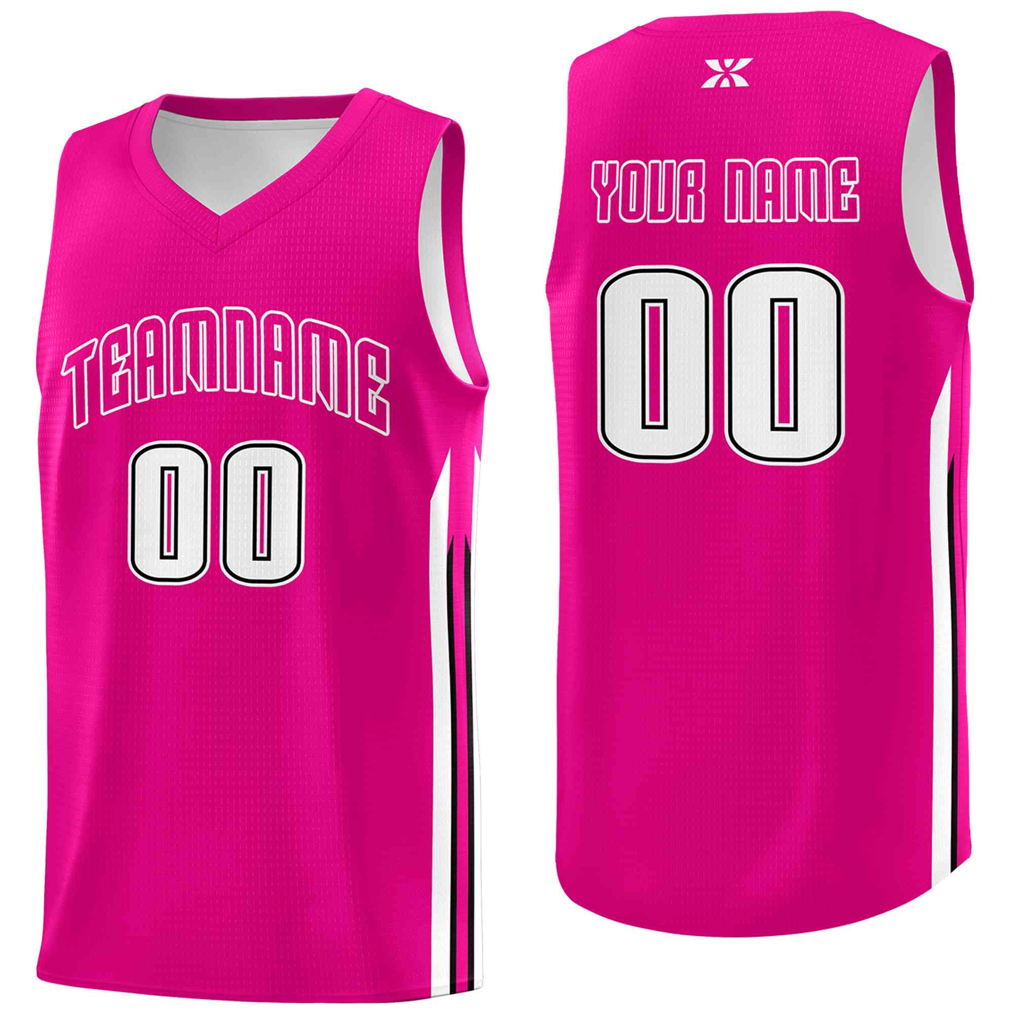 Custom Pink White-Classic Tops Mesh Sport Basketball Jersey