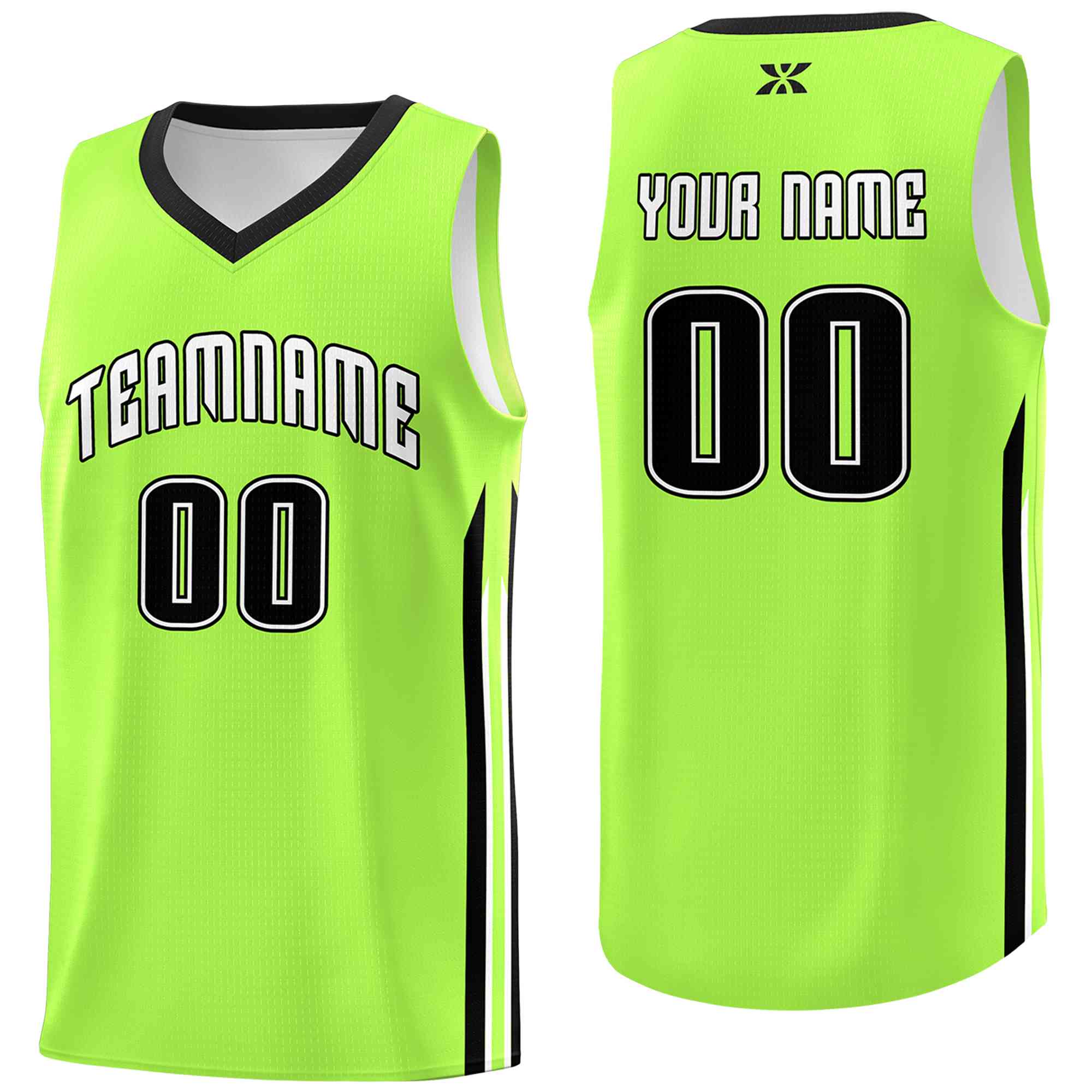 Custom Neon Green White-Classic Tops Mesh Sport Basketball Jersey