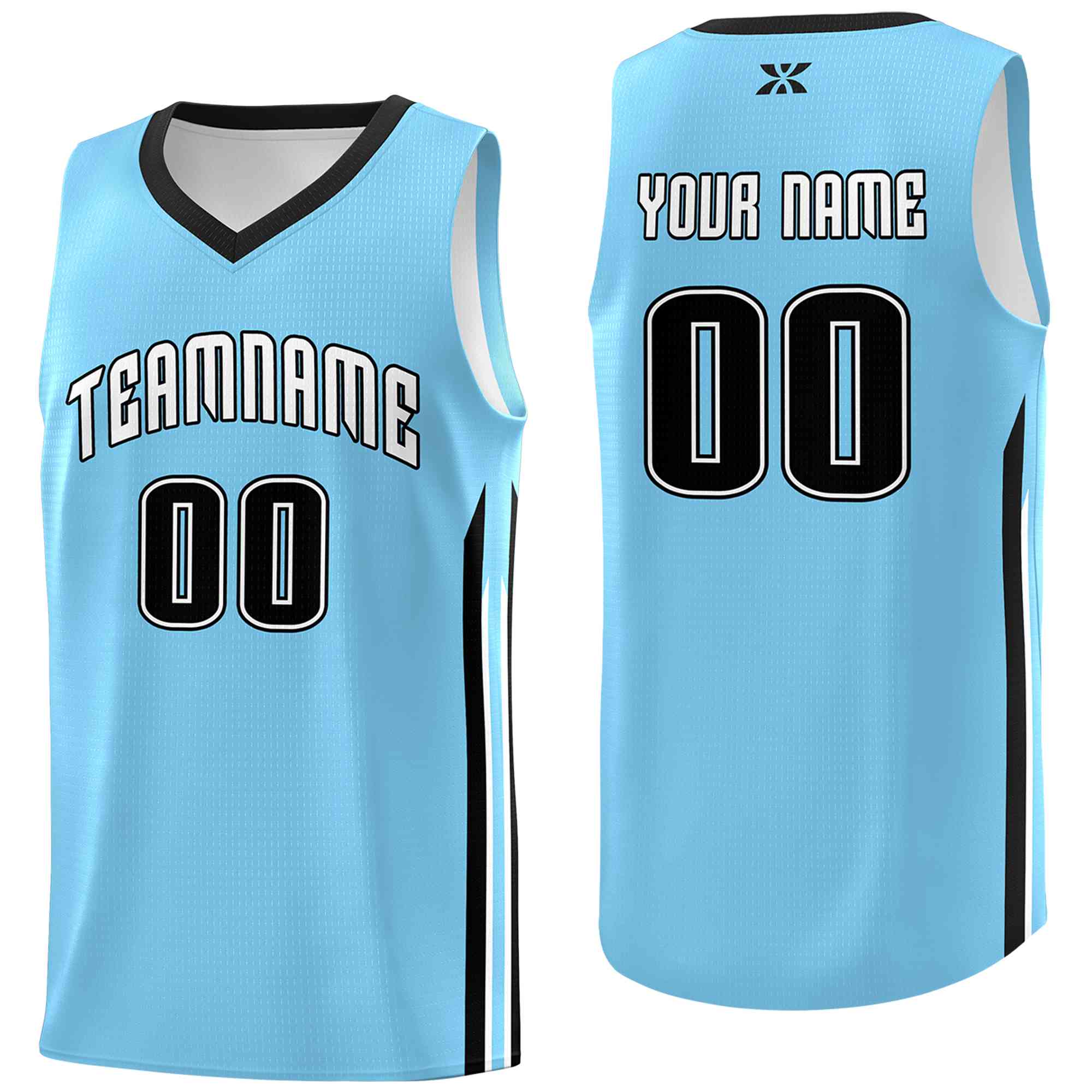 Custom Light Blue White-Classic Tops Mesh Sport Basketball Jersey