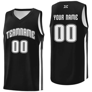 Custom Black White-Classic Tops Mesh Sport Basketball Jersey