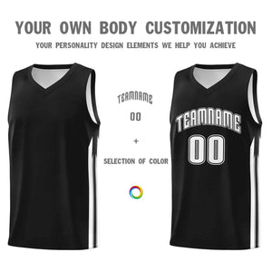 Custom Black White-Classic Tops Mesh Sport Basketball Jersey