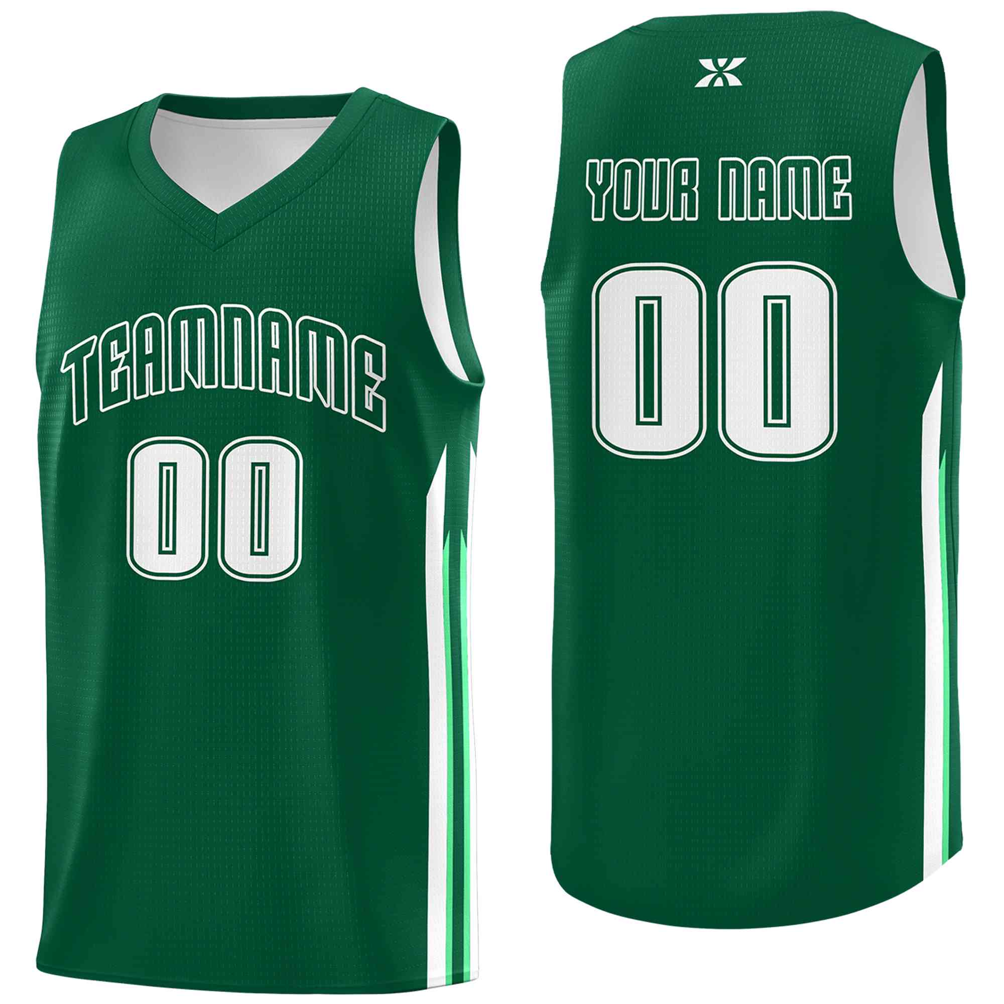 Custom Green White-Classic Tops Mesh Sport Basketball Jersey