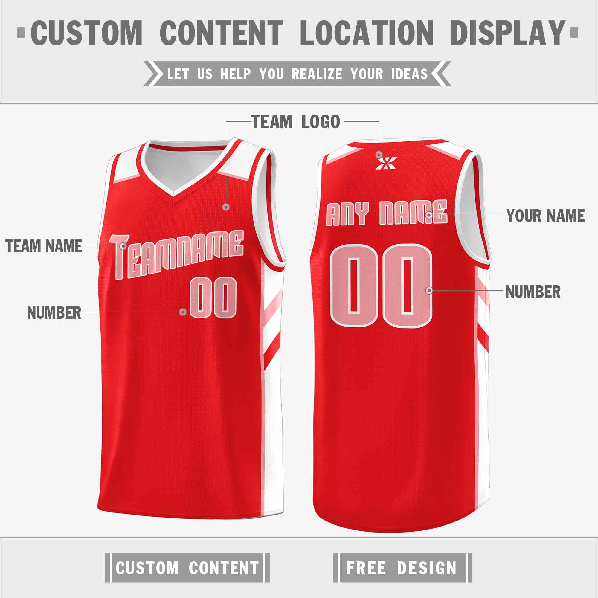 Custom Red Pink-White Classic Tops Style Mesh Sport Basketball Jersey