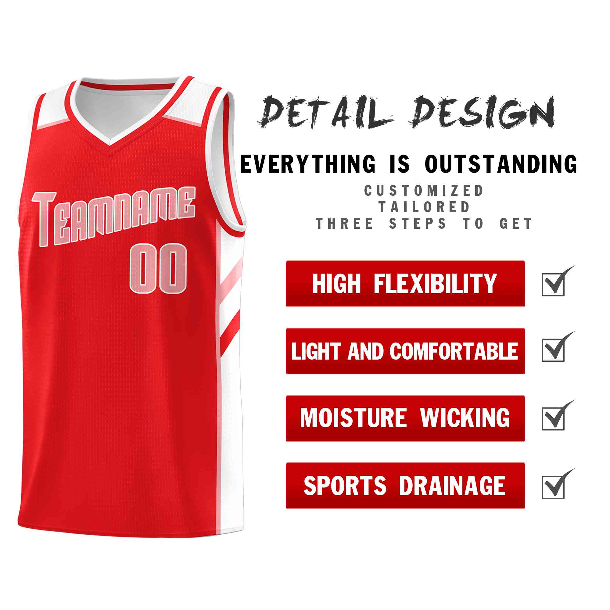 Custom Red Pink-White Classic Tops Style Mesh Sport Basketball Jersey