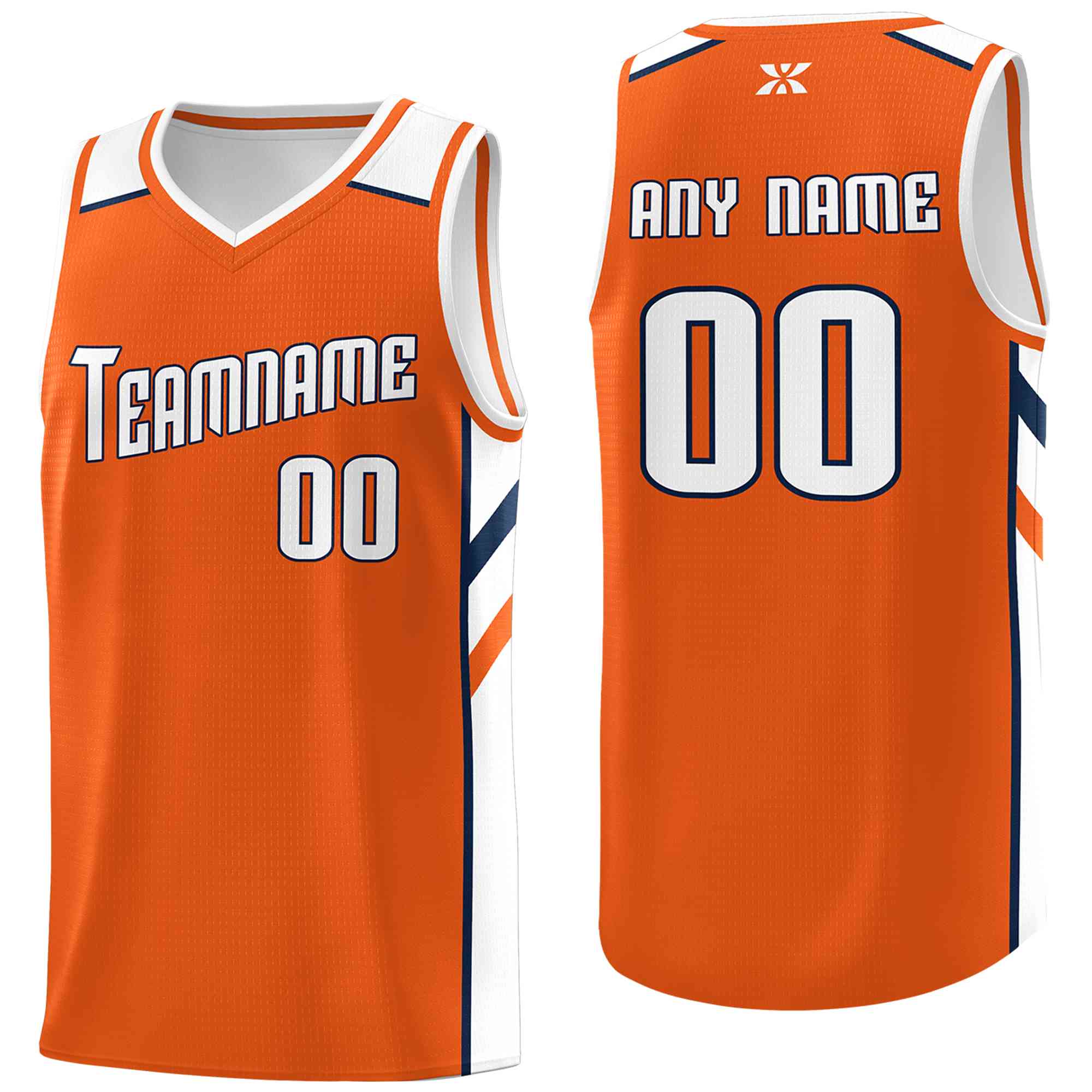 Custom Orange White-Navy Classic Tops Style Mesh Sport Basketball Jersey