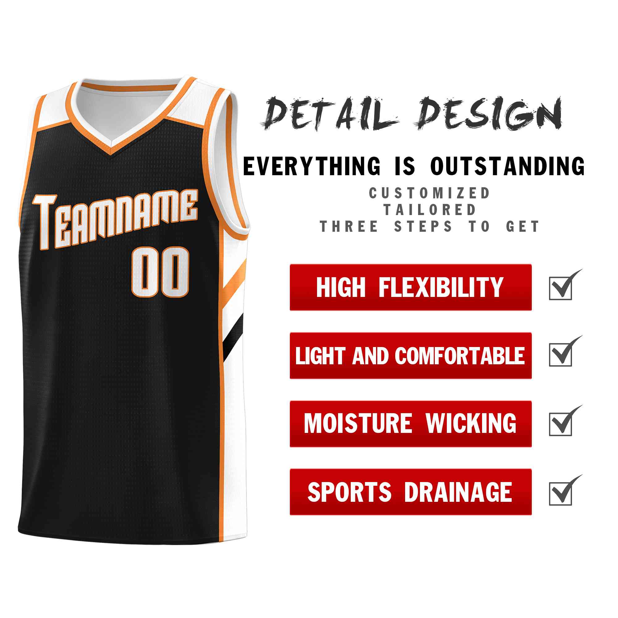 Custom Navy White-Orange Classic Tops Style Mesh Sport Basketball Jersey