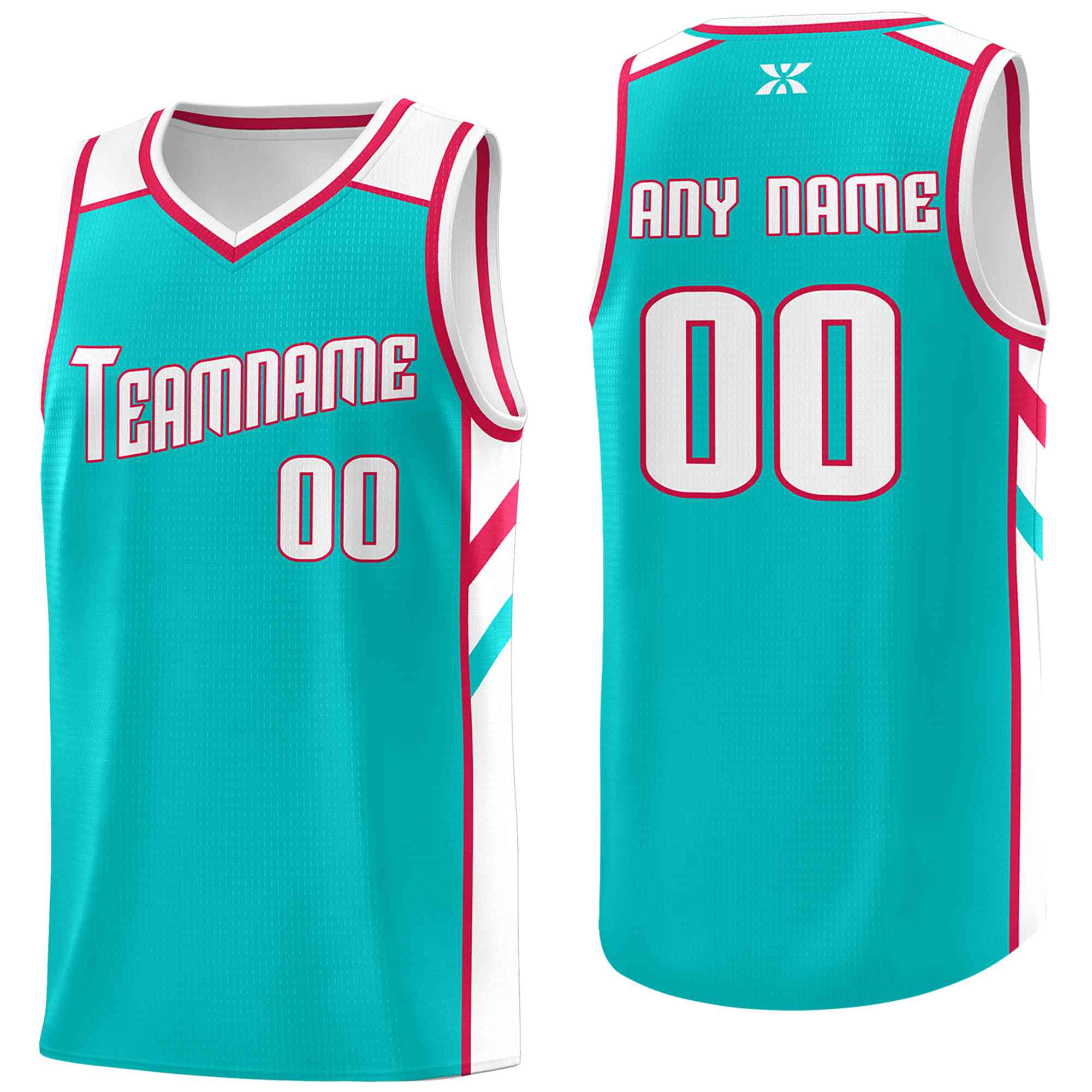 Custom Aqua White-Red Classic Tops Style Mesh Sport Basketball Jersey