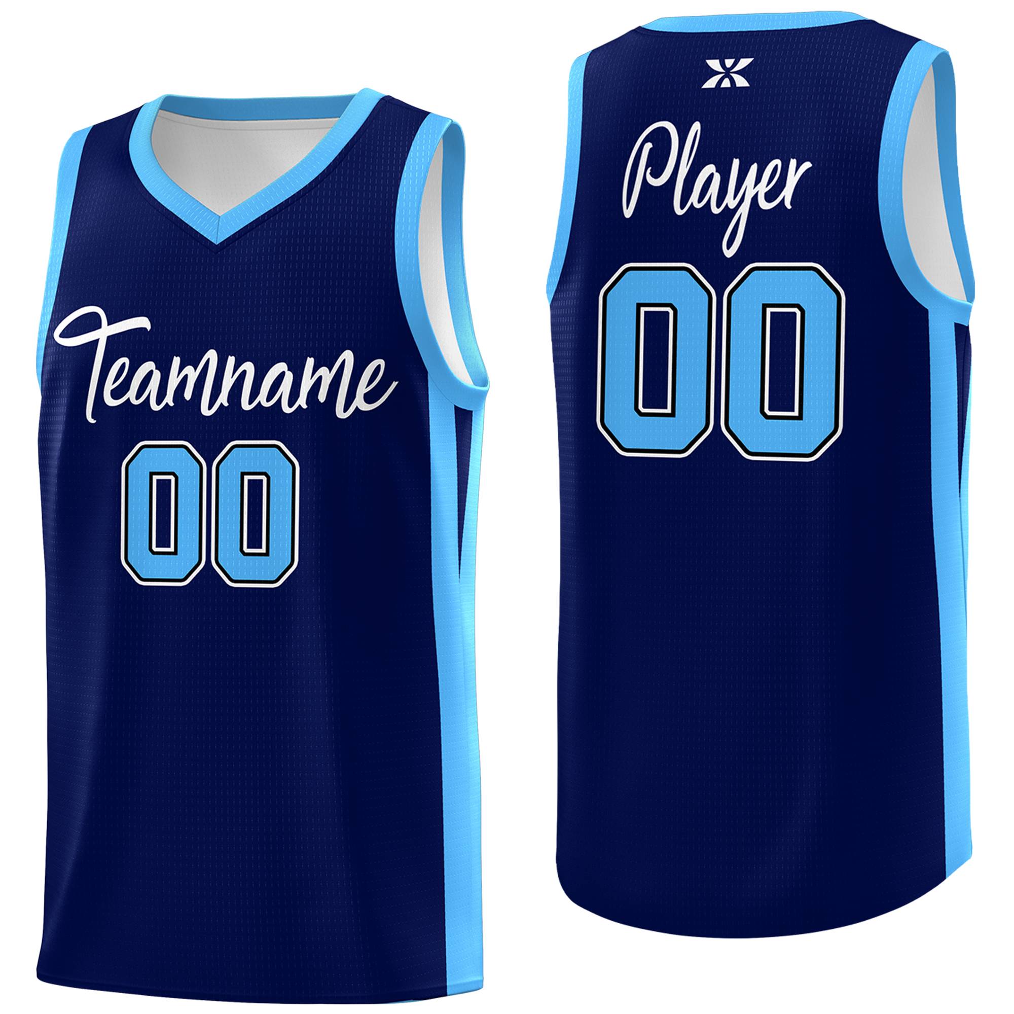 Custom Navy White Classic Tops Sports Personalized Basketball Jersey