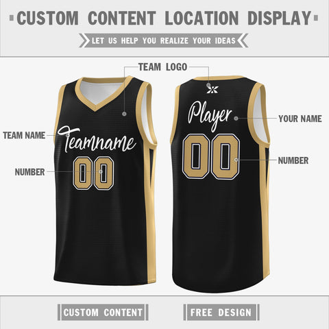 Custom Black White Classic Tops Outdoor Personalized Basketball Jersey