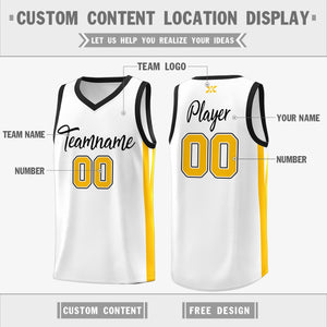 Custom White Black Classic Tops Outdoor Personalized Basketball Jersey