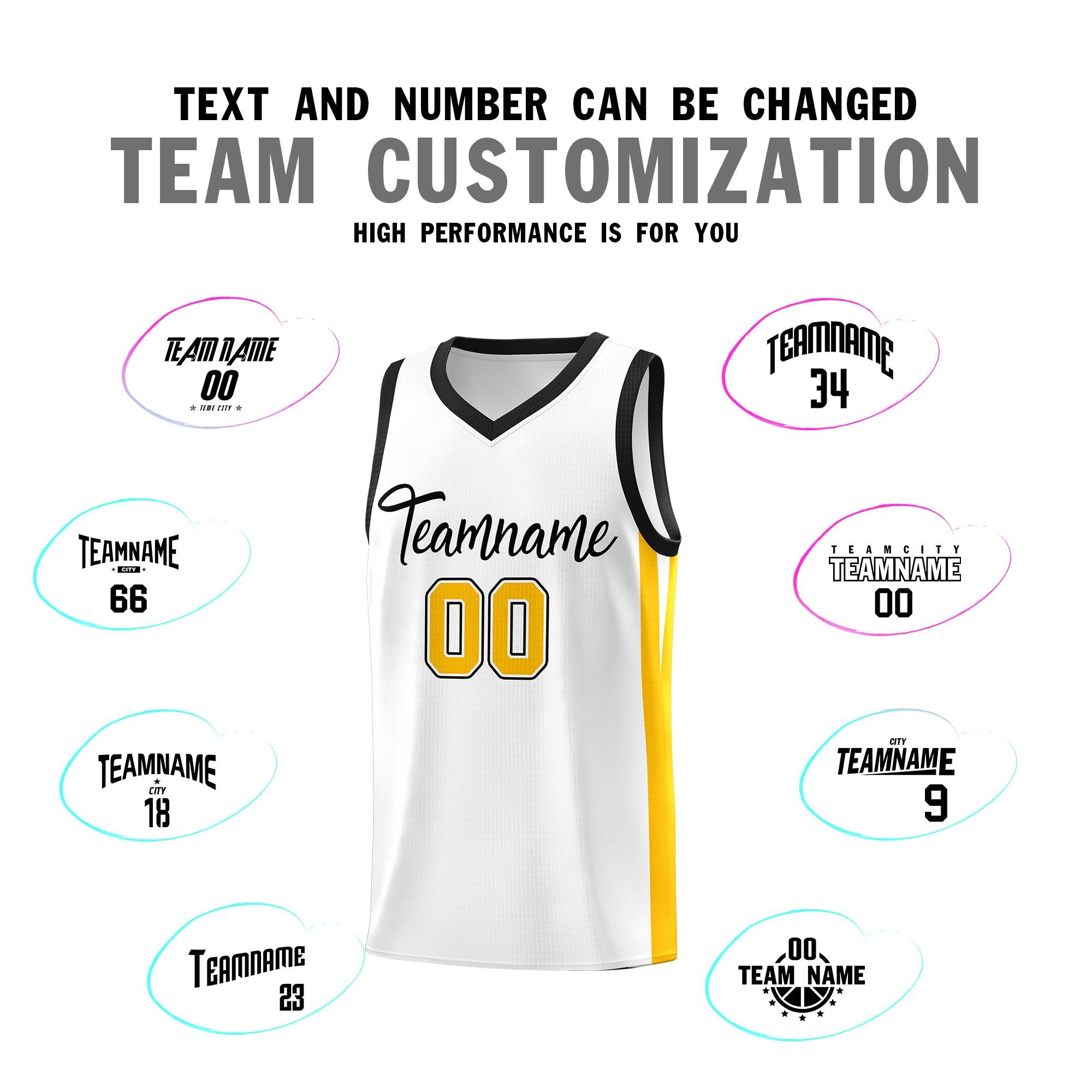 Custom White Black Classic Tops Outdoor Personalized Basketball Jersey