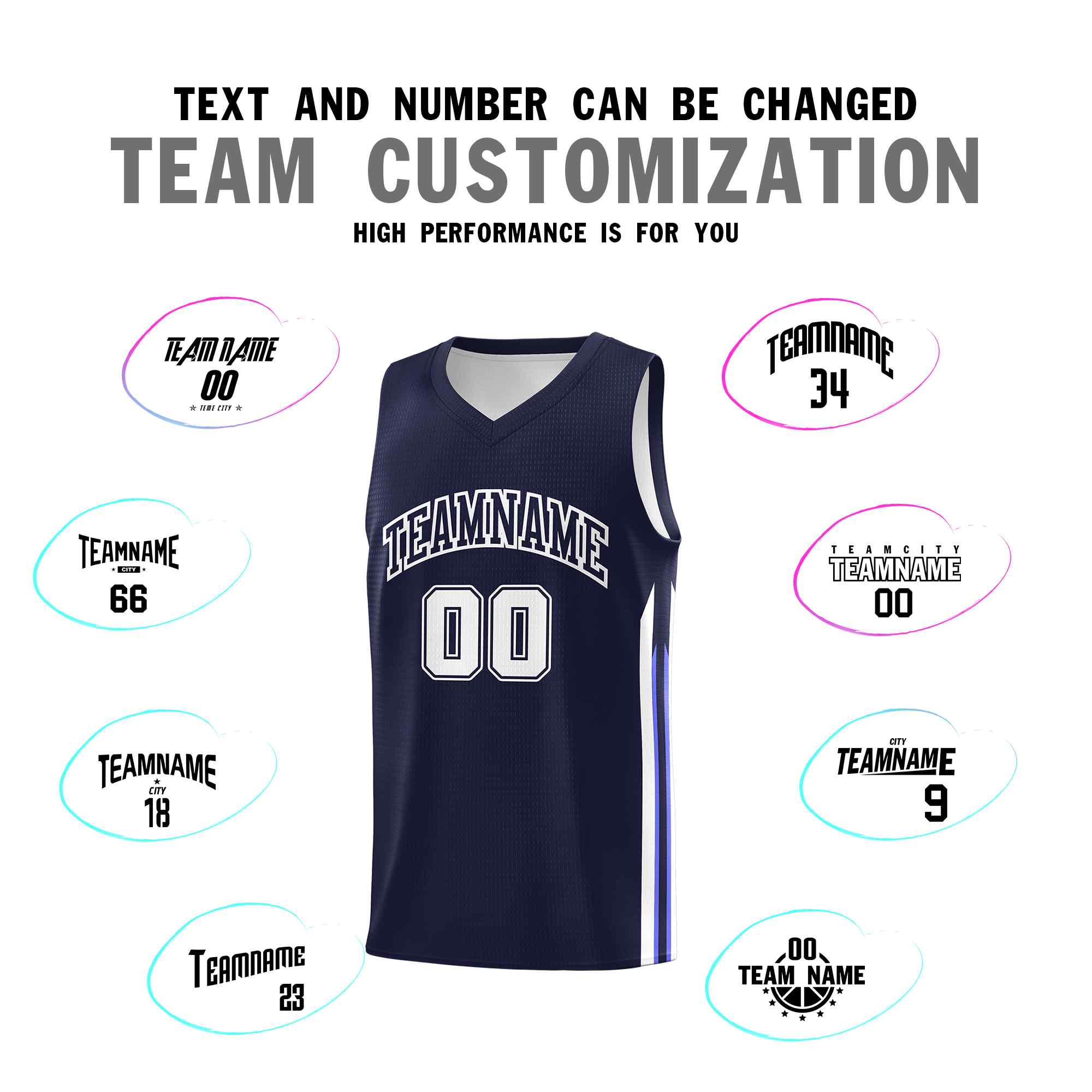 Custom Navy White Classic Sets Sports Uniform Basketball Jersey