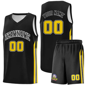 Ensembles classiques noirs et blancs personnalisés, maillot de basket-ball uniforme de sport