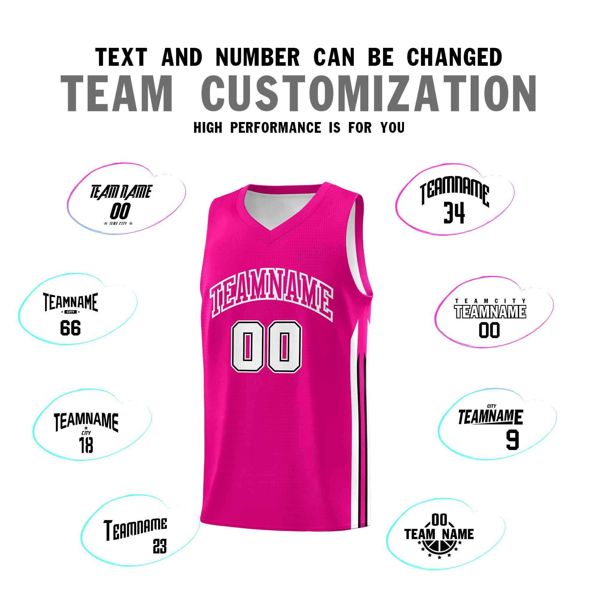 Custom Pink White Classic Sets Sports Uniform Basketball Jersey