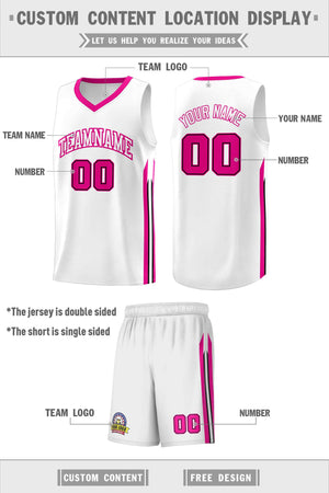 Custom White Pink Classic Sets Sports Uniform Basketball Jersey