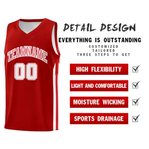 Custom Red Pink-White Classic Sets Sports Uniform Basketball Jersey