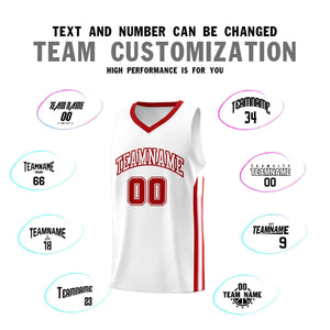 Custom White Red Classic Sets Sports Uniform Basketball Jersey