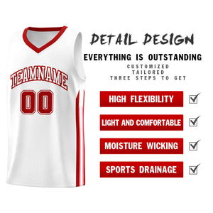 Custom White Red Classic Sets Sports Uniform Basketball Jersey