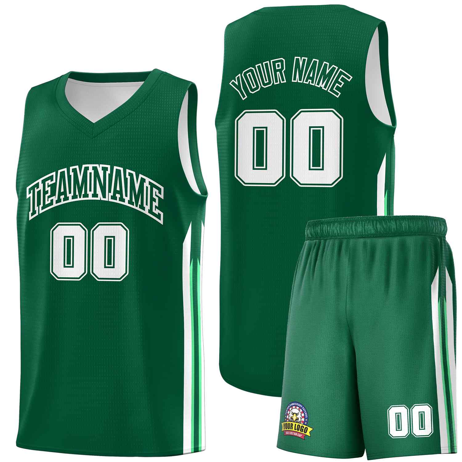 Custom Green White Classic Sets Sports Uniform Basketball Jersey