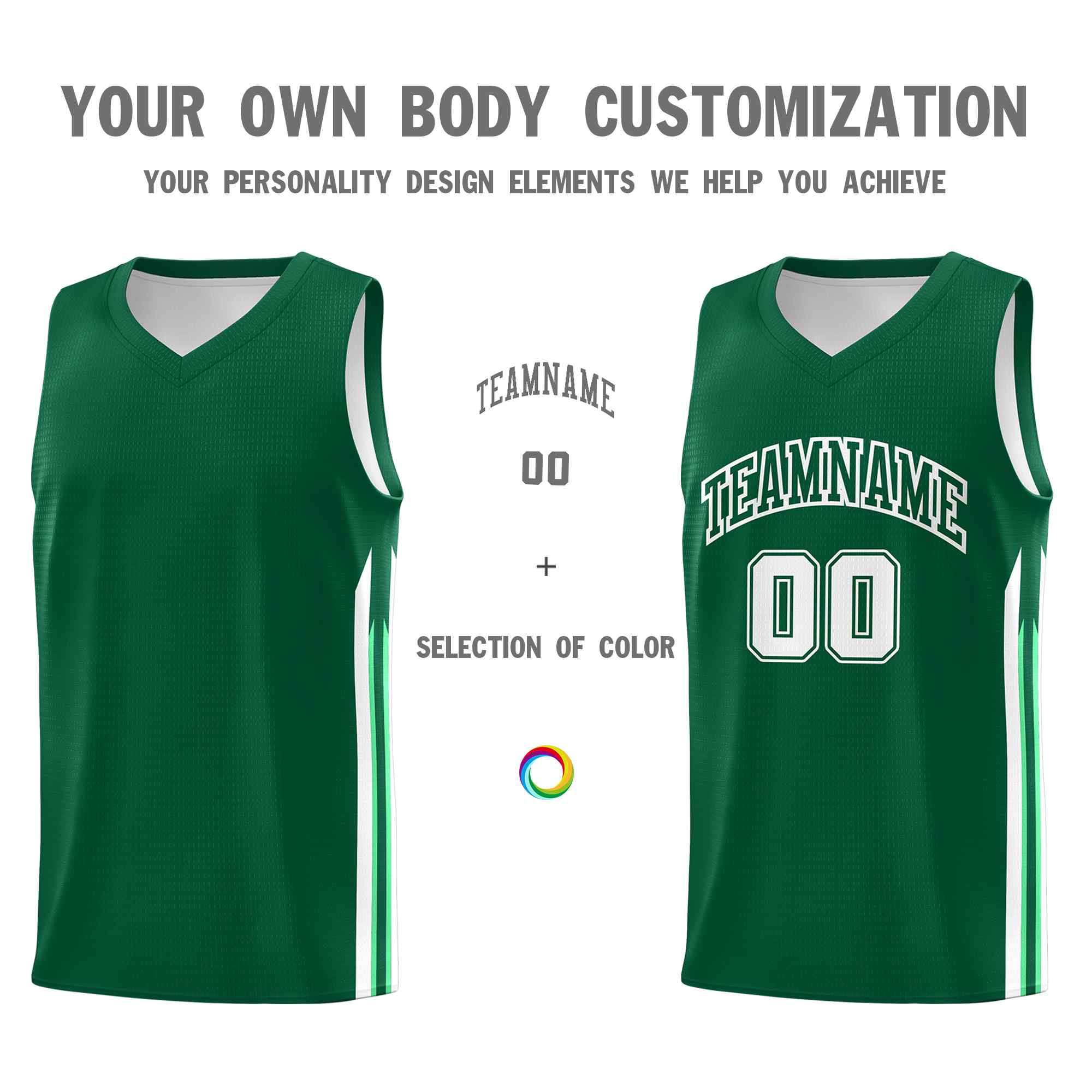 Custom Green White Classic Sets Sports Uniform Basketball Jersey