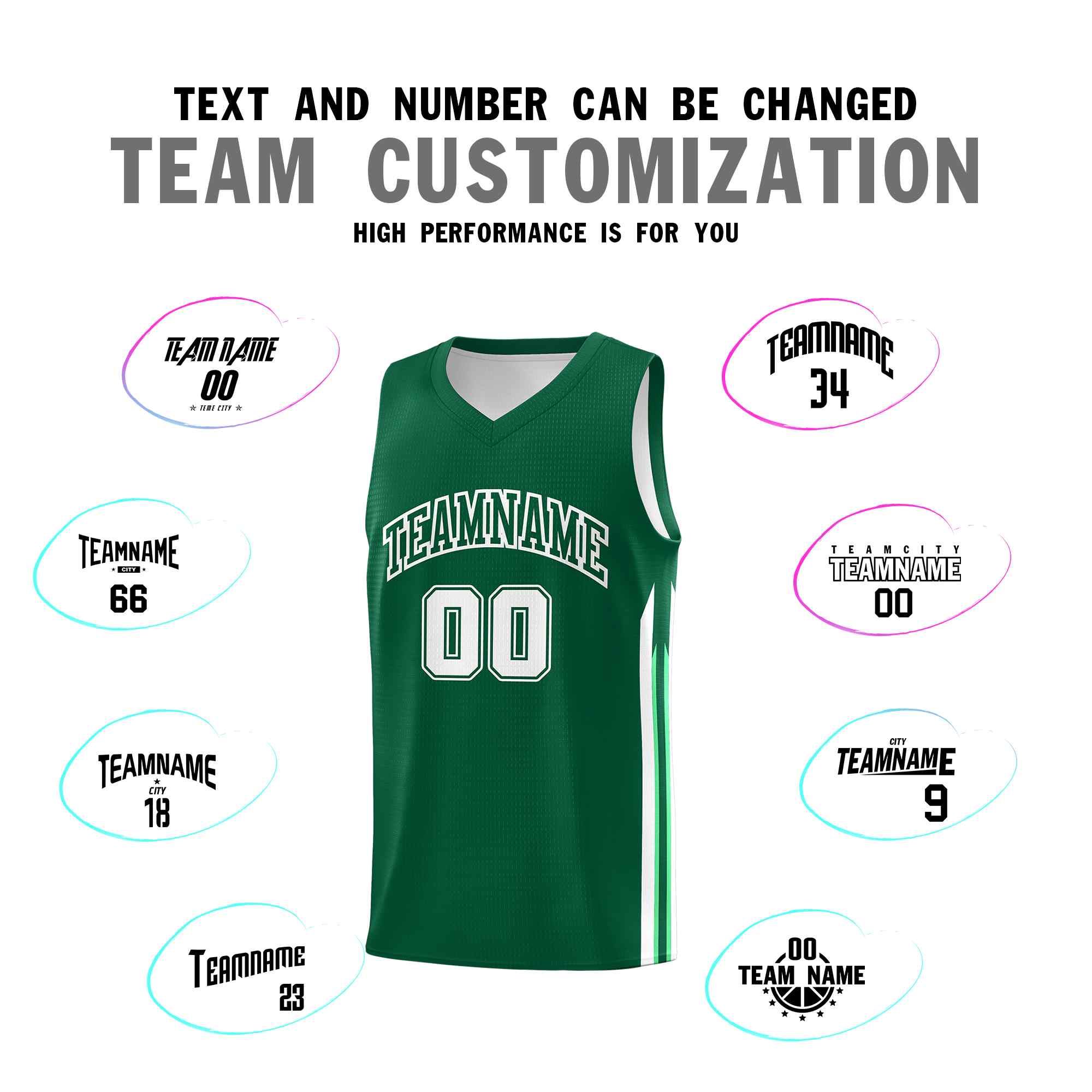 Custom Green White Classic Sets Sports Uniform Basketball Jersey