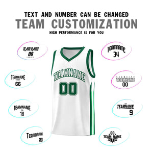 Le classique vert blanc personnalisé définit le maillot de basket-ball uniforme de sport