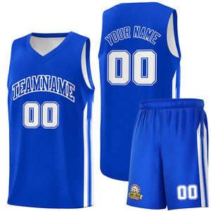 Le classique blanc royal personnalisé définit le maillot de basket-ball uniforme de sport